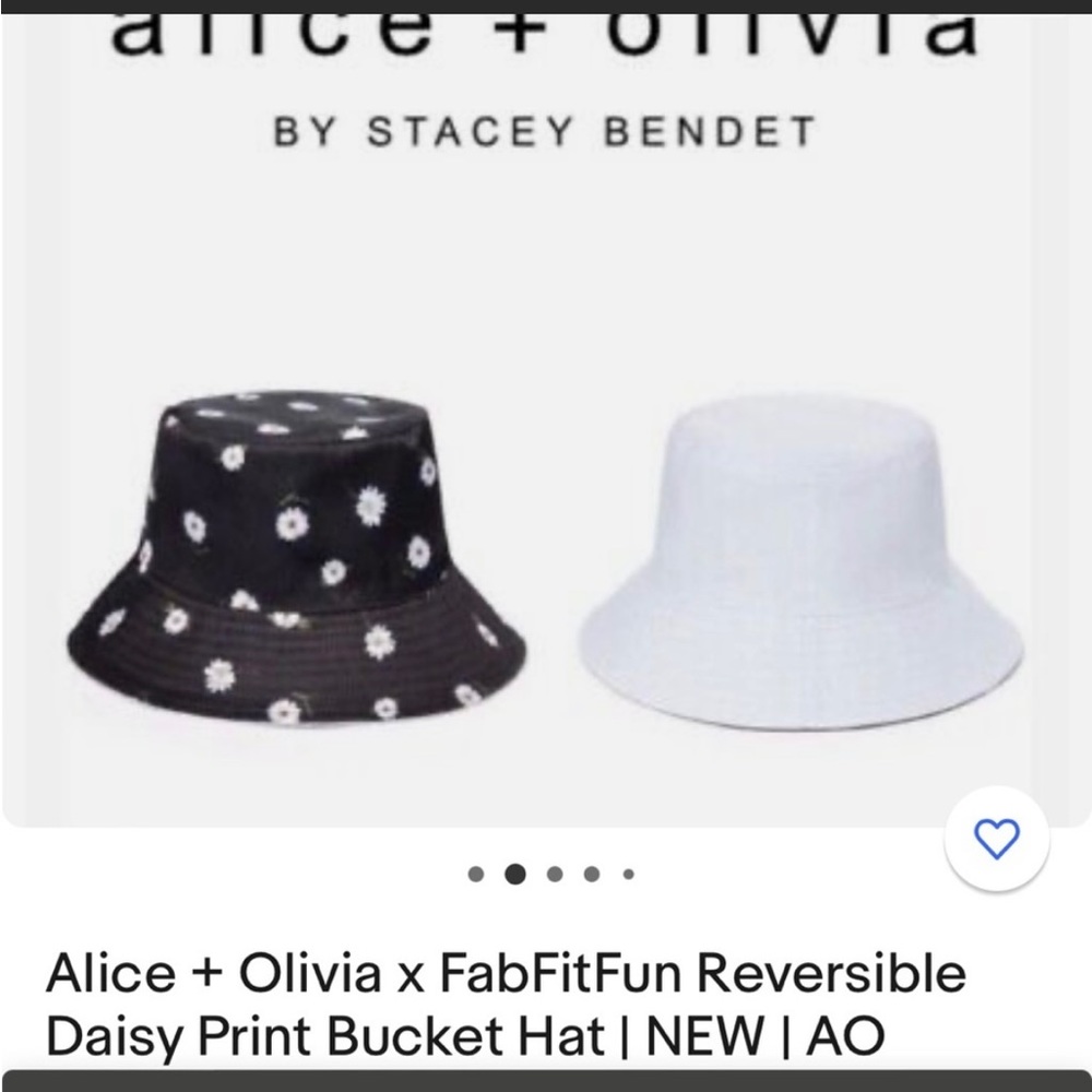 Alice + Olivia reversible floral / white bucket hat.